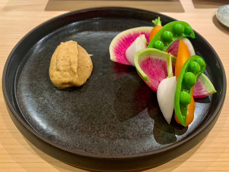 はっこくのみそとオリーブのバーニャカウダ