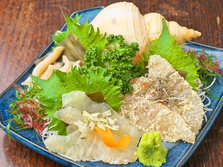 大衆割烹あら川の昆布〆三種